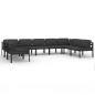 vidaXL 9-tlg. Garten-Lounge-Set mit Kissen Aluminium Anthrazit vidaXL 9-tlg. Garten-Lounge-Set mit Kissen Aluminium Anthrazit