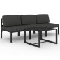 vidaXL 4-tlg. Garten-Lounge-Set mit Kissen Aluminium Anthrazit vidaXL 4-tlg. Garten-Lounge-Set mit Kissen Aluminium Anthrazit