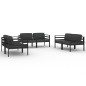 vidaXL 6-tlg. Garten-Lounge-Set mit Kissen Aluminium Anthrazit vidaXL 6-tlg. Garten-Lounge-Set mit Kissen Aluminium Anthrazit
