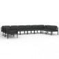 vidaXL 10-tlg. Garten-Lounge-Set mit Kissen Aluminium Anthrazit vidaXL 10-tlg. Garten-Lounge-Set mit Kissen Aluminium Anthrazit