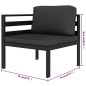vidaXL 7-tlg. Garten-Lounge-Set mit Kissen Aluminium Anthrazit vidaXL 7-tlg. Garten-Lounge-Set mit Kissen Aluminium Anthrazit