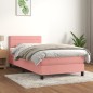 vidaXL Boxspringbett mit Matratze Rosa 100x200 cm Samt vidaXL Boxspringbett mit Matratze Rosa 100x200 cm Samt