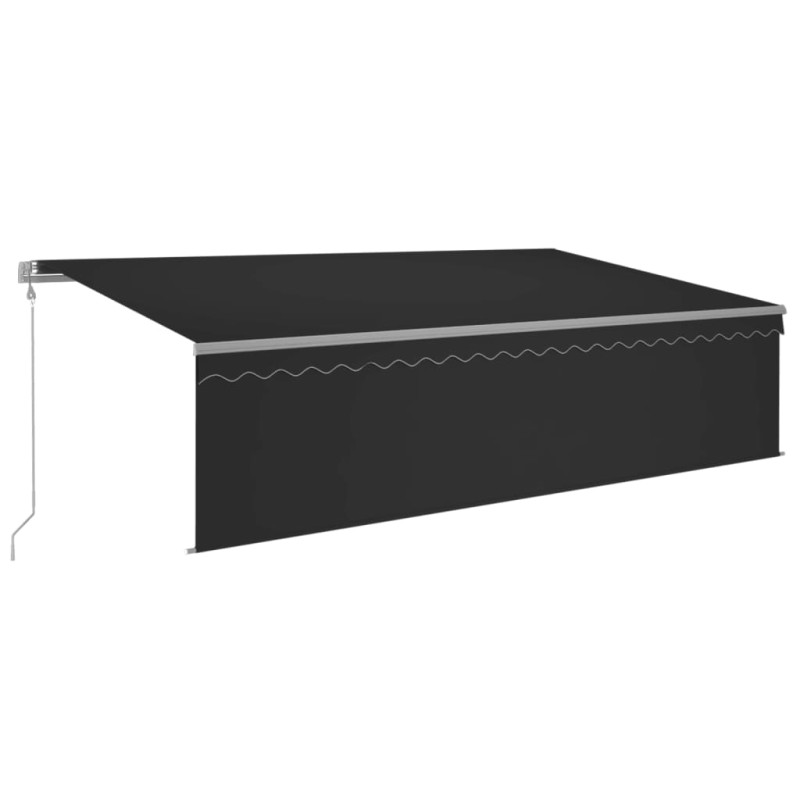 vidaXL Markise Automatisch Einziehbar mit Volant 5x3 m Anthrazit vidaXL Markise Automatisch Einziehbar mit Volant 5x3 m Anthrazit