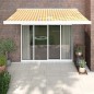 vidaXL Markise Einziehbar Gelb und Weiß 3x2,5 m Stoff und Aluminium vidaXL Markise Einziehbar Gelb und Weiß 3x2,5 m Stoff und Aluminium