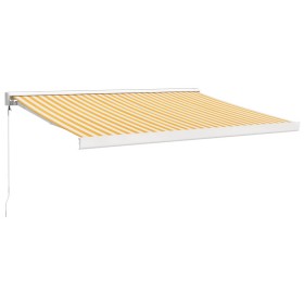 vidaXL Markise Einziehbar Gelb und Weiß 3x2,5 m Stoff und Aluminium