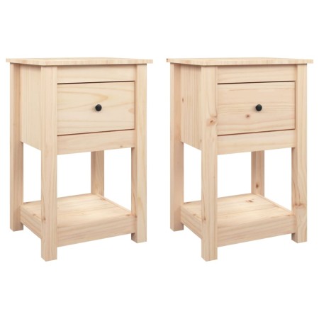vidaXL Nachttische 2 Stk. 40x35x61,5 cm Massivholz Kiefer