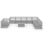 vidaXL 11-tlg. Garten-Lounge-Set Grau Kiefer Massivholz vidaXL 11-tlg. Garten-Lounge-Set Grau Kiefer Massivholz