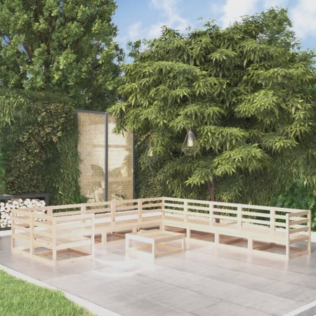 vidaXL 11-tlg. Garten-Lounge-Set Massivholz Kiefer