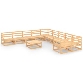vidaXL 11-tlg. Garten-Lounge-Set Massivholz Kiefer