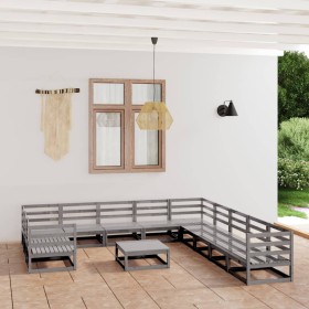 vidaXL 12-tlg. Garten-Lounge-Set Massivholz Kiefer