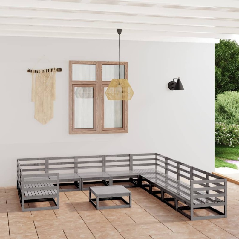 vidaXL 12-tlg. Garten-Lounge-Set Massivholz Kiefer vidaXL 12-tlg. Garten-Lounge-Set Massivholz Kiefer