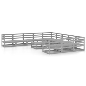 vidaXL 12-tlg. Garten-Lounge-Set Massivholz Kiefer