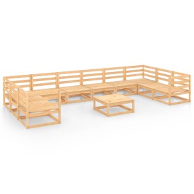 vidaXL 11-tlg. Garten-Lounge-Set Massivholz Kiefer