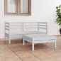 vidaXL 3-tlg. Garten-Lounge-Set Weiß Kiefer Massivholz vidaXL 3-tlg. Garten-Lounge-Set Weiß Kiefer Massivholz
