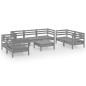 vidaXL 8-tlg. Garten-Lounge-Set Grau Massivholz Kiefer vidaXL 8-tlg. Garten-Lounge-Set Grau Massivholz Kiefer
