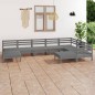 vidaXL 9-tlg. Garten-Lounge-Set Massivholz Kiefer Grau vidaXL 9-tlg. Garten-Lounge-Set Massivholz Kiefer Grau