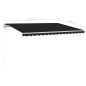 vidaXL Markise Manuell Einziehbar mit LED 4x3 m Anthrazit vidaXL Markise Manuell Einziehbar mit LED 4x3 m Anthrazit