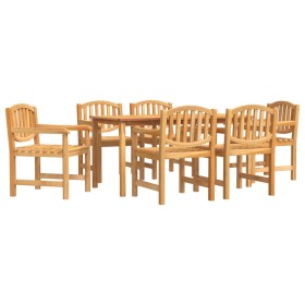 vidaXL 7-tlg. Garten-Essgruppe Massivholz Teak