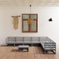 vidaXL 9-tlg. Garten-Lounge-Set Grau Kiefer Massivholz vidaXL 9-tlg. Garten-Lounge-Set Grau Kiefer Massivholz