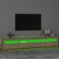 vidaXL TV-Schrank mit LED-Leuchten Sonoma-Eiche 240x35x40 cm vidaXL TV-Schrank mit LED-Leuchten Sonoma-Eiche 240x35x40 cm