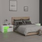 vidaXL Nachttische 2 Stk. mit LED-Leuchten Weiß 70x36,5x40 cm vidaXL Nachttische 2 Stk. mit LED-Leuchten Weiß 70x36,5x40 cm
