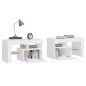 vidaXL Nachttische 2 Stk. mit LED-Leuchten Weiß 70x36,5x40 cm vidaXL Nachttische 2 Stk. mit LED-Leuchten Weiß 70x36,5x40 cm