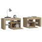 vidaXL Nachttische 2 Stk. mit LED-Leuchten Sonoma-Eiche 70x36,5x40 cm vidaXL Nachttische 2 Stk. mit LED-Leuchten Sonoma-Eiche 70x36,5x40 cm