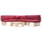 vidaXL 4-tlg. Paletten-Lounge-Set mit Kissen in Rot Holz vidaXL 4-tlg. Paletten-Lounge-Set mit Kissen in Rot Holz