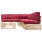 vidaXL 4-tlg. Paletten-Lounge-Set mit Kissen in Rot Holz vidaXL 4-tlg. Paletten-Lounge-Set mit Kissen in Rot Holz