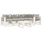vidaXL 6-tlg. Garten-Lounge-Set Paletten mit Kissen in Taupe Holz vidaXL 6-tlg. Garten-Lounge-Set Paletten mit Kissen in Taupe Holz