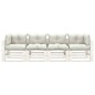 vidaXL Garten-Palettensofa 4-Sitzer mit Kissen in Beige Holz vidaXL Garten-Palettensofa 4-Sitzer mit Kissen in Beige Holz