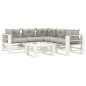 vidaXL 6-tlg. Garten-Lounge-Set Paletten mit Kissen in Taupe Holz vidaXL 6-tlg. Garten-Lounge-Set Paletten mit Kissen in Taupe Holz