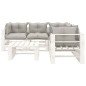 vidaXL 6-tlg. Garten-Lounge-Set Paletten mit Kissen in Taupe Holz vidaXL 6-tlg. Garten-Lounge-Set Paletten mit Kissen in Taupe Holz