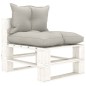 vidaXL 6-tlg. Garten-Lounge-Set Paletten mit Kissen in Taupe Holz vidaXL 6-tlg. Garten-Lounge-Set Paletten mit Kissen in Taupe Holz