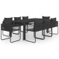 vidaXL 9-tlg. Garten-Essgruppe PVC Rattan Schwarz vidaXL 9-tlg. Garten-Essgruppe PVC Rattan Schwarz