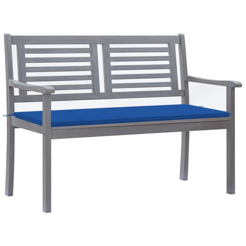 vidaXL 2-Sitzer-Gartenbank mit Auflage 120 cm Grau Eukalyptusholz vidaXL 2-Sitzer-Gartenbank mit Auflage 120 cm Grau Eukalyptusholz