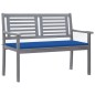 vidaXL 2-Sitzer-Gartenbank mit Auflage 120 cm Grau Eukalyptusholz vidaXL 2-Sitzer-Gartenbank mit Auflage 120 cm Grau Eukalyptusholz