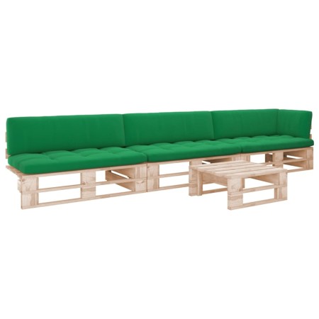 vidaXL 4-tlg. Paletten-Lounge-Set mit Kissen Imprägniertes Kiefernholz