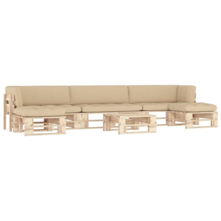 vidaXL 6-tlg. Paletten-Lounge-Set mit Kissen Imprägniertes Kiefernholz