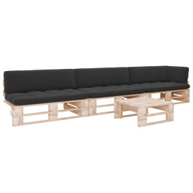 vidaXL 4-tlg. Paletten-Lounge-Set mit Kissen Imprägniertes Kiefernholz