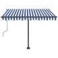 Gelenkarmmarkise mit LED 300x250 cm Blau und Weiß Gelenkarmmarkise mit LED 300x250 cm Blau und Weiß