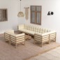 vidaXL 9-tlg. Garten-Lounge-Set mit Kissen Massivholz Kiefer vidaXL 9-tlg. Garten-Lounge-Set mit Kissen Massivholz Kiefer