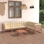 vidaXL 7-tlg Garten-Lounge-Set mit Kissen Honigbraun Massivholz Kiefer vidaXL 7-tlg Garten-Lounge-Set mit Kissen Honigbraun Massivholz Kiefer