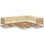 vidaXL 7-tlg Garten-Lounge-Set mit Kissen Honigbraun Massivholz Kiefer vidaXL 7-tlg Garten-Lounge-Set mit Kissen Honigbraun Massivholz Kiefer