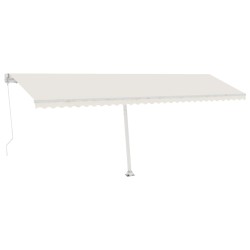 Gelenkarmmarkise Einziehbar mit LED 600x350 cm Cremeweiß