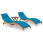 vidaXL Sonnenliegen 2 Stk. mit Tisch und Auflagen Massivholz Akazie vidaXL Sonnenliegen 2 Stk. mit Tisch und Auflagen Massivholz Akazie