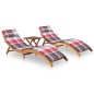 vidaXL Sonnenliegen 2 Stk. mit Tisch und Auflagen Massivholz Akazie vidaXL Sonnenliegen 2 Stk. mit Tisch und Auflagen Massivholz Akazie