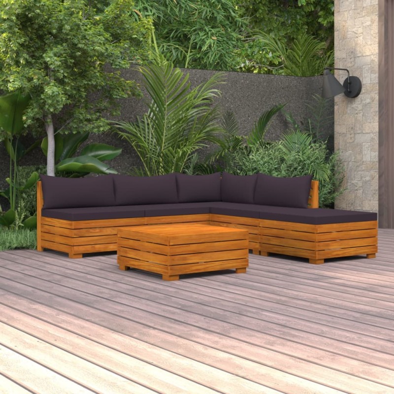vidaXL 6-tlg. Garten-Lounge-Set mit Kissen Massivholz Akazie vidaXL 6-tlg. Garten-Lounge-Set mit Kissen Massivholz Akazie