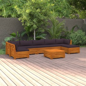 vidaXL 8-tlg. Garten-Lounge-Set mit Kissen Massivholz Akazie