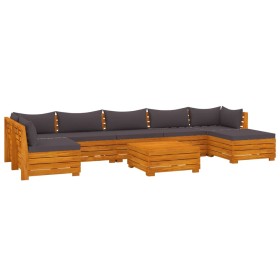 vidaXL 8-tlg. Garten-Lounge-Set mit Kissen Massivholz Akazie